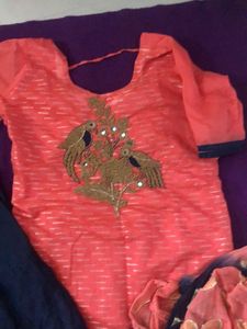 Orange Embroidered Salwar Kameez