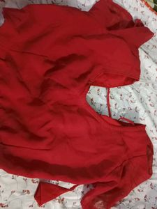 Red Georget Saree Blouse