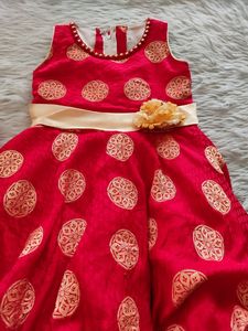 Red Girls Fancy Frock | Bust 22| Waist 20