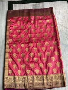 Elegant Pink Banarasi Saree