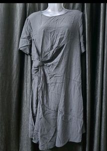 Grey Twist Detail Tunic Dress