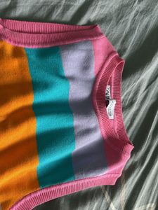 Zara Colorful Striped Knit Top
