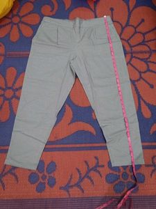 Gray Cropped Trousers