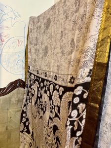 Jungle Printed Kalamkari Saree With Blouse