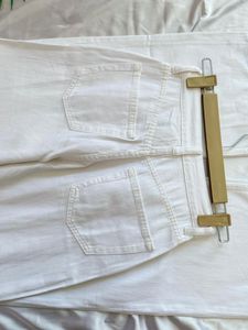 Branded White Wide Leg Denim