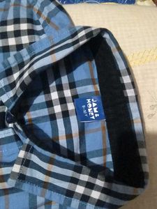 Blue Plaid Button-Down Shirt