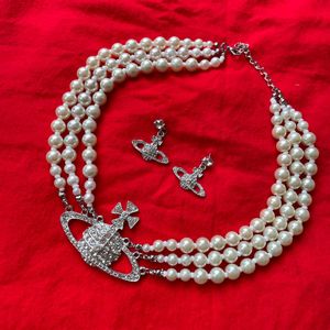 Vivienne Westwood silver choker necklace Pearl Set