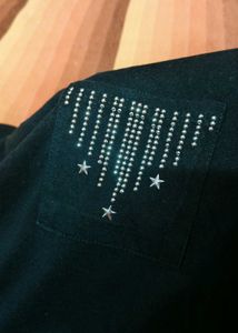 Clizy Women Black Cotton Embellished Casual Tshirt