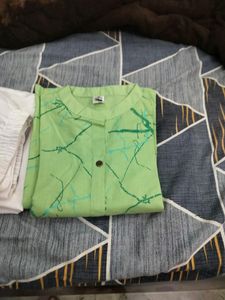 Green Kurta And White Pant