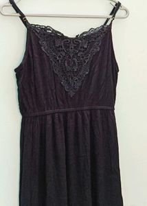 Black Sleeveless Gown Type Dress(New)