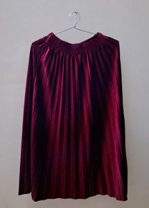 Burgundy Velvet midi skirt