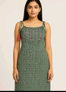 Green Embroidered Dress