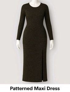 Sparkling Print Long Sleeve Bodycon Dress