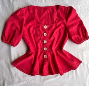 Red Peplum Top