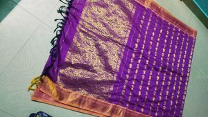 Purple Colour Gadwal Design Saree