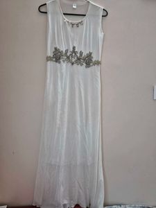 White Sequin Maxi Dress
