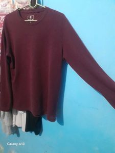 Click Burgundy Long Sleeve TShirt
