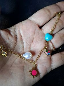 Charm Necklace with Pearl and Colourful Details