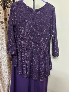 Sparkly Purple Peplum Dress