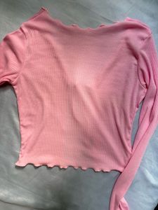 Pink Tie-Front Top