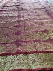 Teal &amp; Pink Sari with Gold Accents