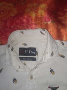Leaf Print Button-Down Shirt