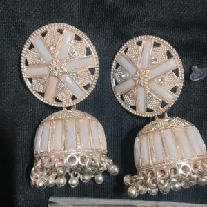 Silver Jhumka Earrings