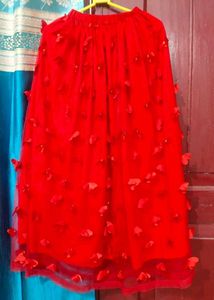 Red Tulle Party Skirt