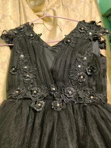 Elegant Black Party Wear High Low Dress