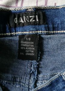 Denim Skirt with Threadwork Detailing M Size