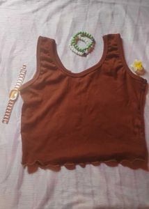 Cute Brown Crop Top