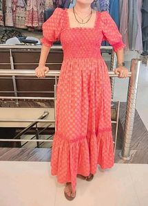 New Pink Floral Midi Dress