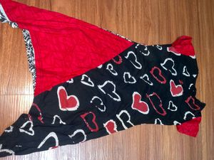 Heart Print y2k it girl long too or mini Dress