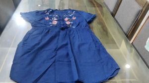 Blue Embroidered Dress