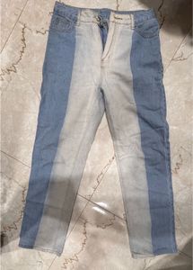 Two-Tone Denim Jeans