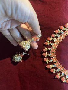 Peach Pink Jewellery Set