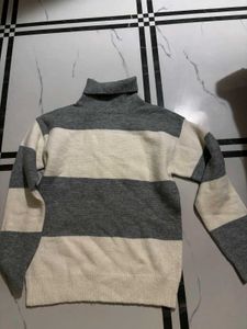 Stylish Striped Turtleneck Sweater