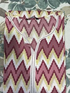 Pink Zigzag Print Kurta