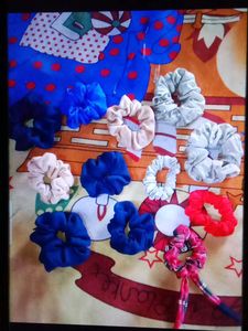 12 Scrunchies And 1 Hair Bow