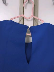Blue Ruffle Sleeve Dress