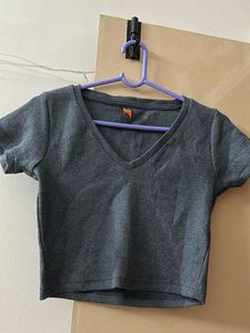 Grey Cropped Top