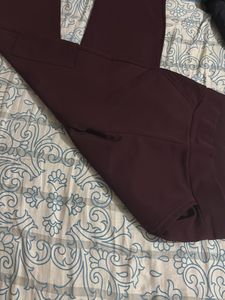 Burgundy Wide Leg Pants