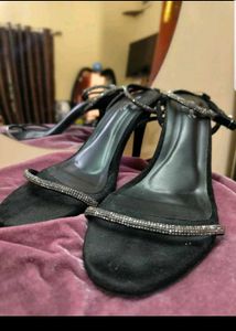 Black Embellished Stilettos Heels