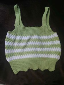 Green Knit Tank Top
