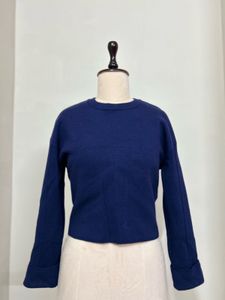 Navy Blue Cropped Sweater