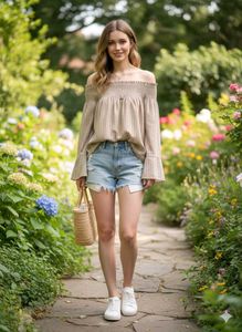 Striped Smocked Top