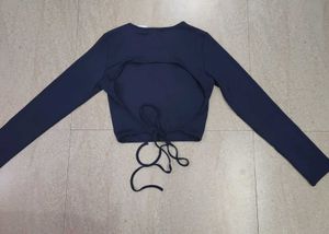 Navy Blue Crop Top