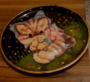 Decorative Kitten Clay Painting