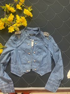 Imported Women Denim Cropped Jacket