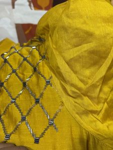 Embroidered Yellow Kurti